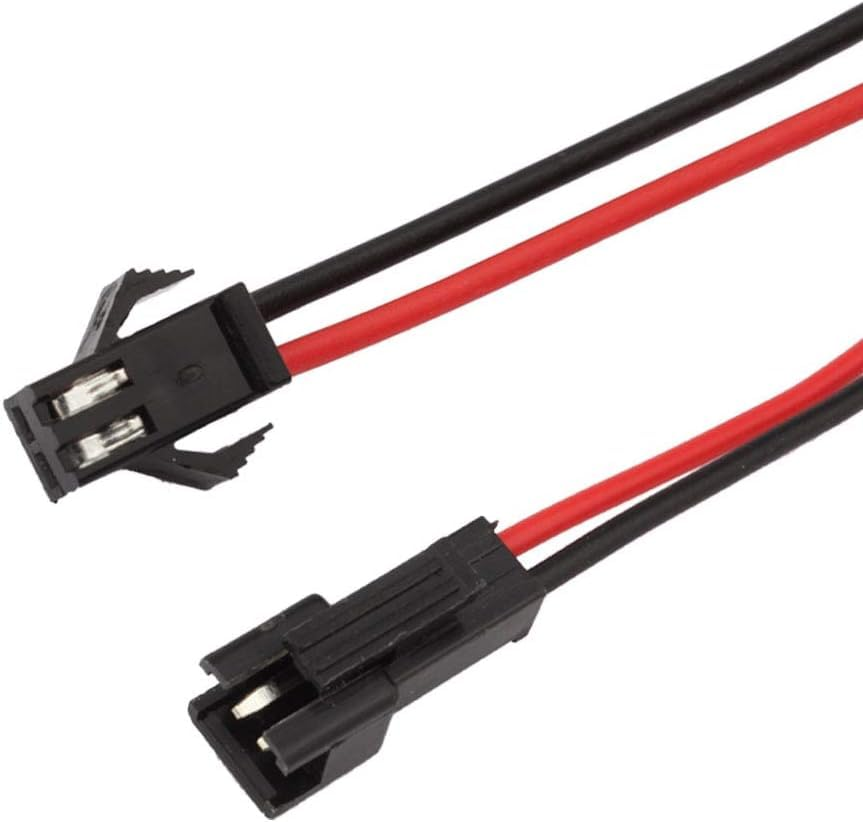 2 Pin JST SM Male Female Plug LED Connector Cable 15Cm 22Awg Wire for WS2812B WS2812 WS2811 SK6812 SK6812-RGBW LED Strip Light（10 Sets, 2 Pin image number 4