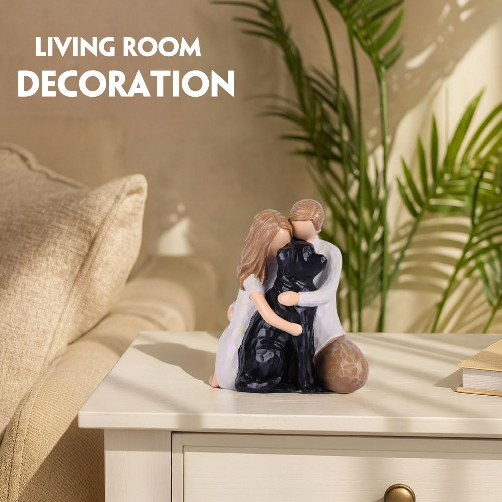 Black Lab Dog Angel Figurine - Hand-Painted Resin Memorial Statue & Keepsake, Dog Lovers Home Decor Gift for Couple, Girlfriend, Wife - Wedding, Christmas & Birthday Present - Black Dog image number 3