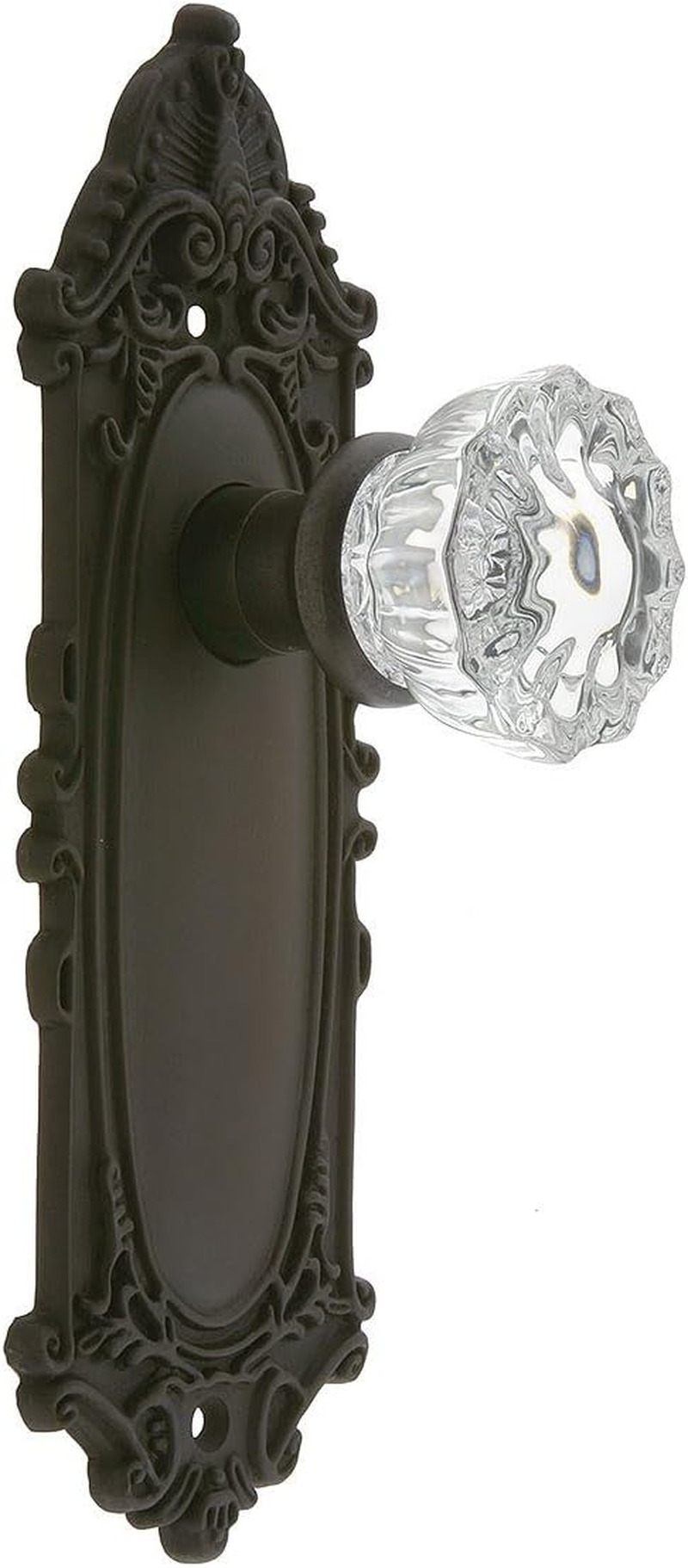 Nostalgic Warehouse 704115, Passage-2.375", Oil-Rubbed Bronze Victorian Plate with Crystal Glass Knob