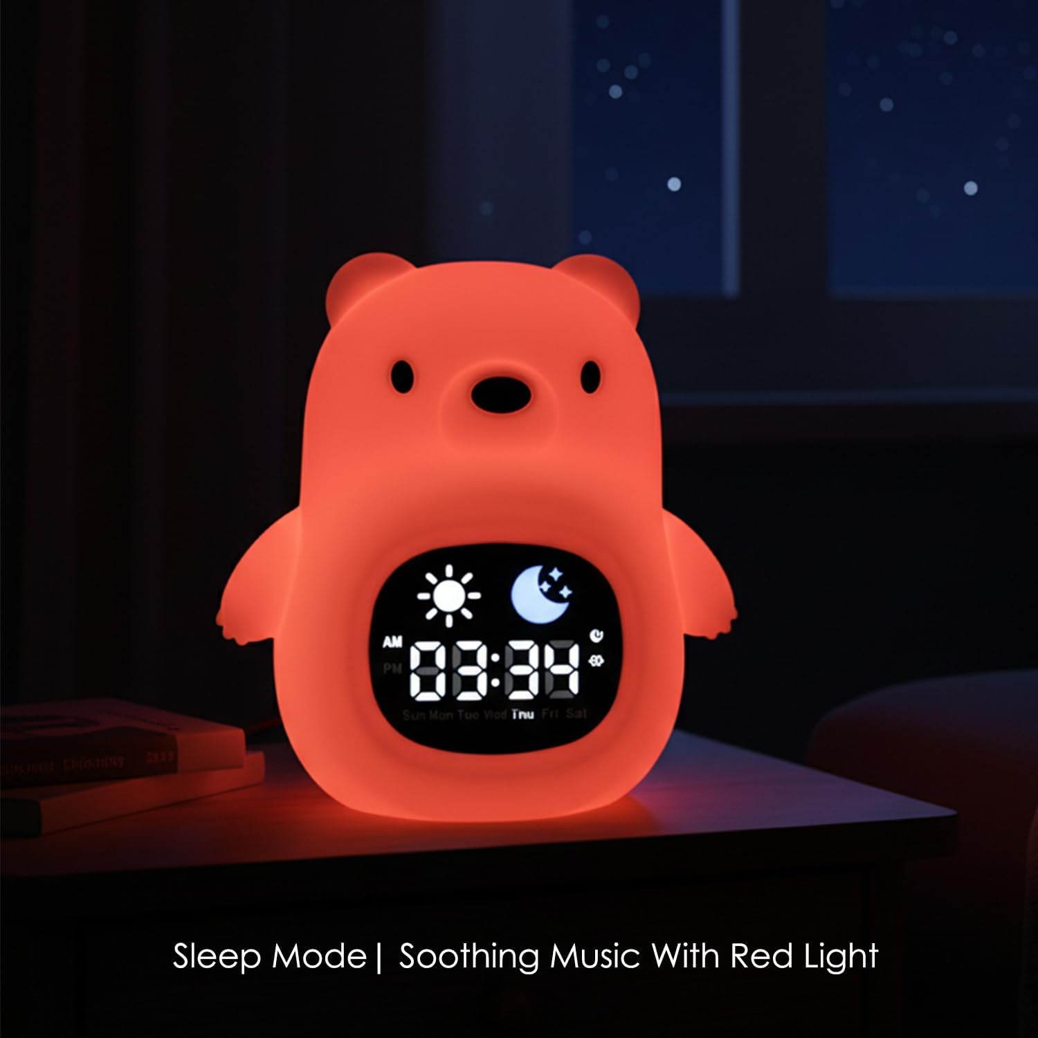 Home.X Cubbi Sleep Trainer Night Light for Kids Gen.2 - Clock Learner Alarm Clock with Wake-Up Light, Sleep Mode, Music & White Noise Soother, Tap Control Colors, Soft Silicone, Rechargeable Sleep Aid