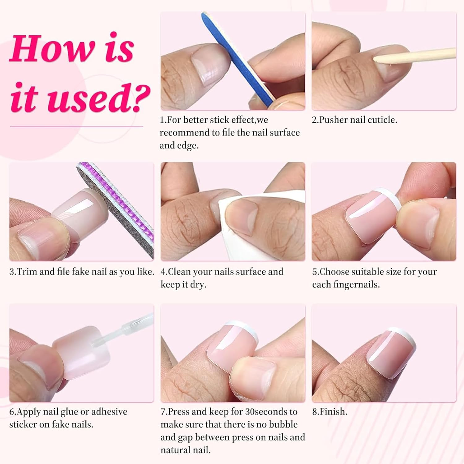 Qioon 24 Pcs Short Square Dark Green Press-On Nails, Full Cover Fake Nails with Adhesive Tabs and Mini Nail File, Artificial Fingernails for Women and Girls DIY Manicure Nail Art image number 5