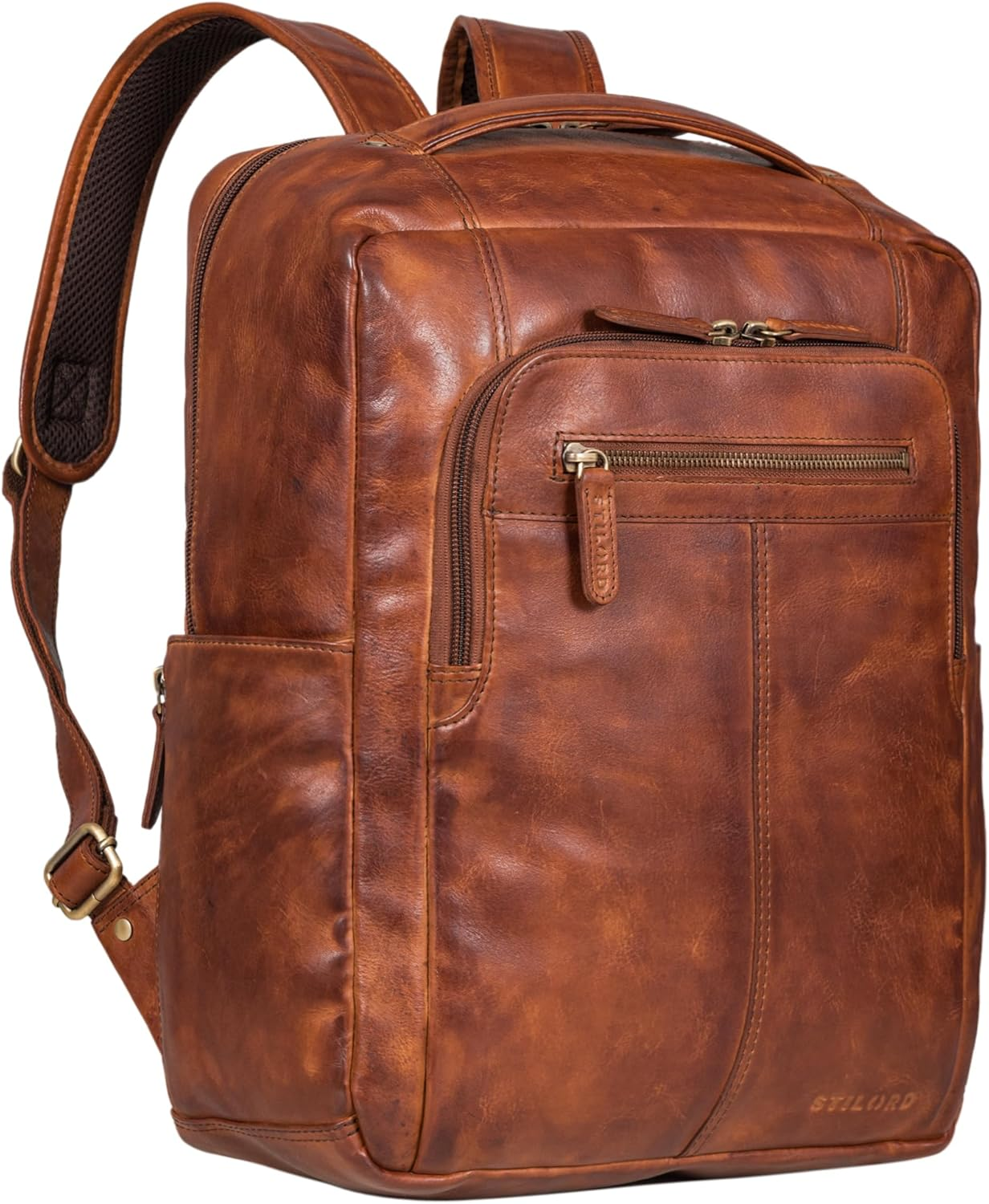 STILORD 'Guido' Unique Leather Backpack Vintage Laptop Backpack 15.6 Inch Work Backpack Men DIN A4 Folder Daypack Women'S Genuine Leather