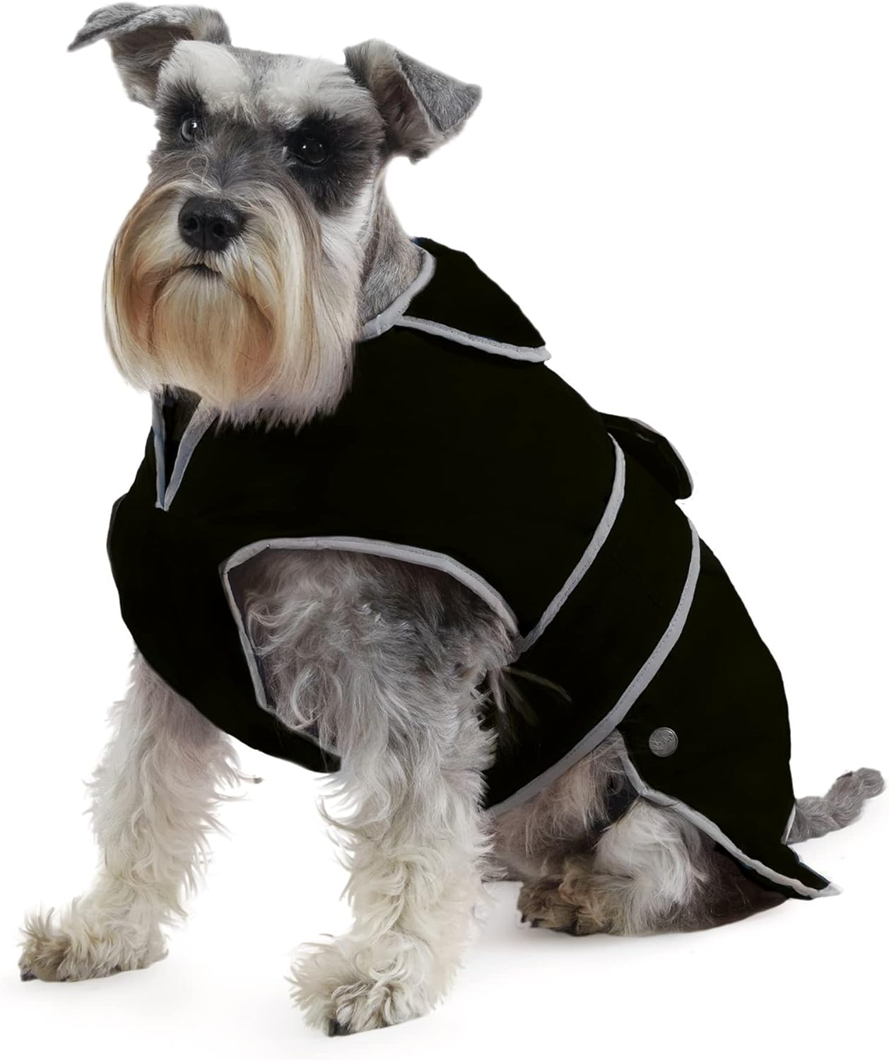 Ancol Muddy Paws All Weather Stormguard Dog Puppy Coat Black - Waterproof Pet Jacket with Fleece Lining and Chest Protector - Elasticated Neck and Leg Straps - 40 Cm Length up to 65 Cm Girth - Medium