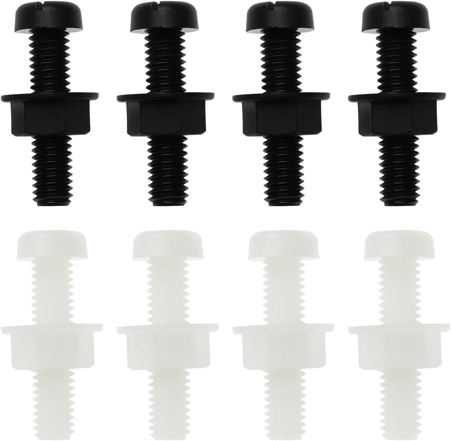 Emagtech 30 Sets Plastic License Plate Screws with Hex Nuts M6 Car Number Plate Fixing Fitting Fasteners for Car Auto Motorcycle Supplies (15 Sets Black & 15 Sets White) image number 4