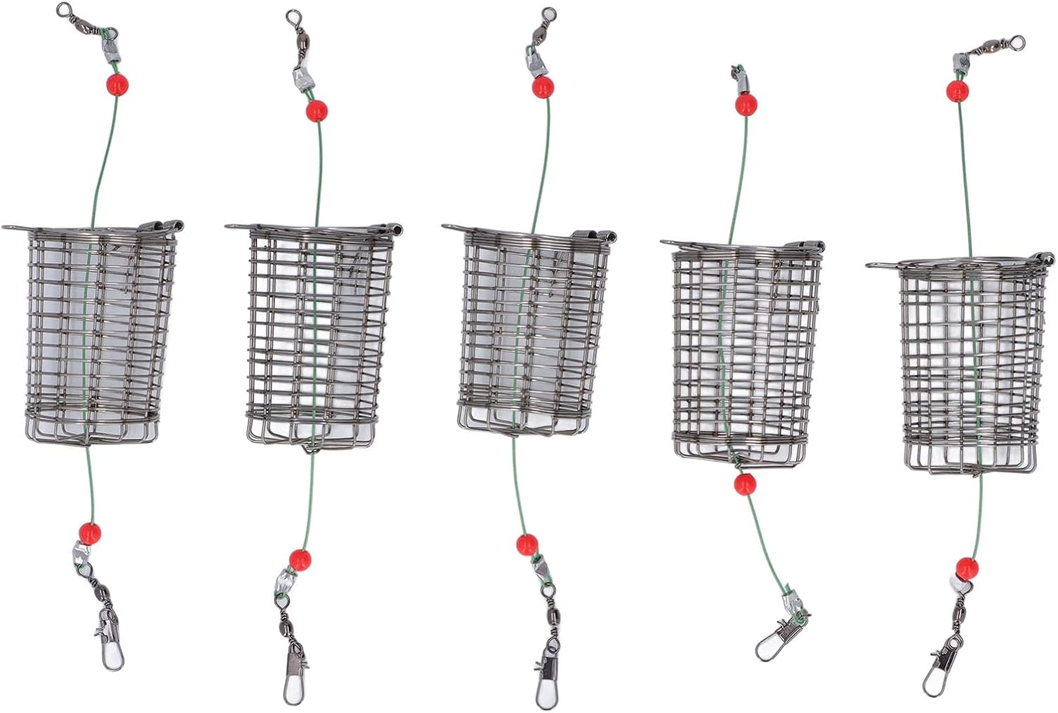 Fishing Bait Cage Basket, Stainless Steel Compact Fishing Lure Cage for River for Crab (M) image number 5