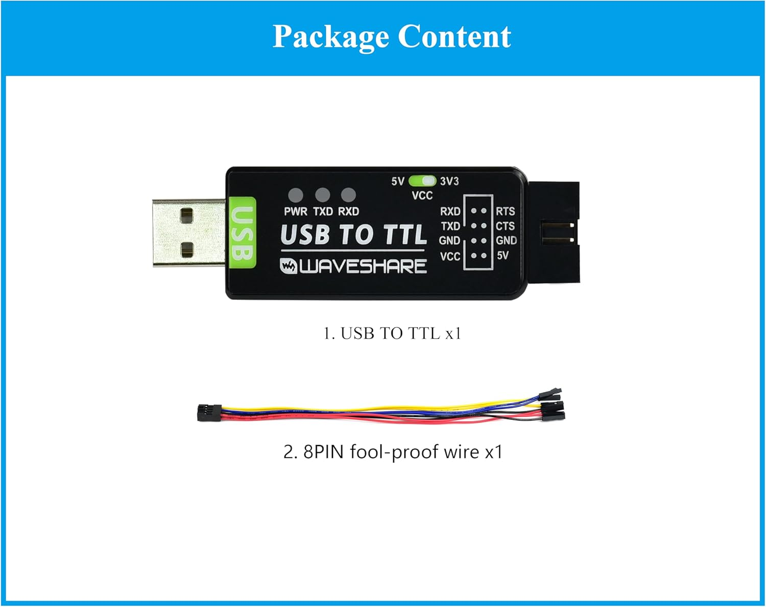 Industrial USB to TTL Converter Board, with Original FT232RNL Better Stability&Compatibility, Embed Resettable Fuse ESD/IO Protection Diodes Compatible with Mac Linux Android Wince Win7/8/8.1/10/11 image number 6
