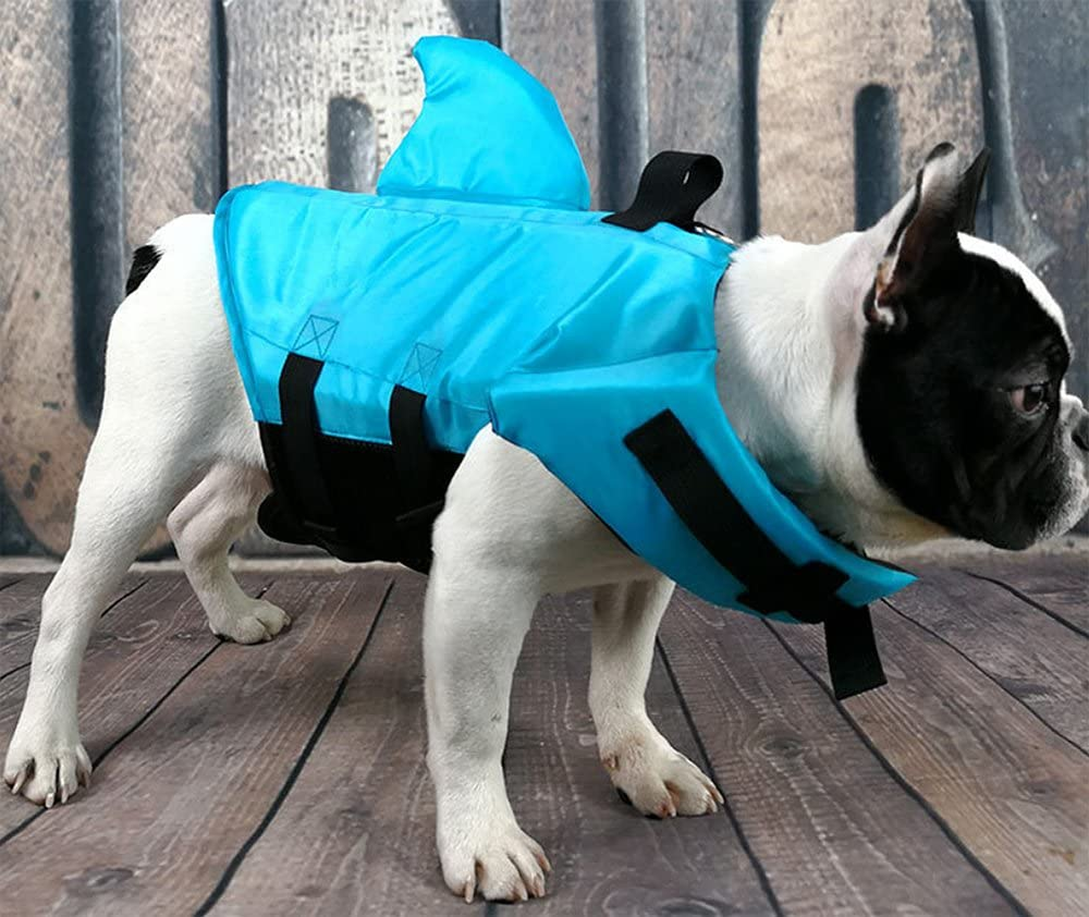Snik-S Dog Life Jacket- Preserver with Adjustable Belt, Pet Swimming Shark Jacket for Short Nose Dog (Pug,Bulldog,Poodle,Bull Terrier,Labrador) (XS, Blue) image number 3