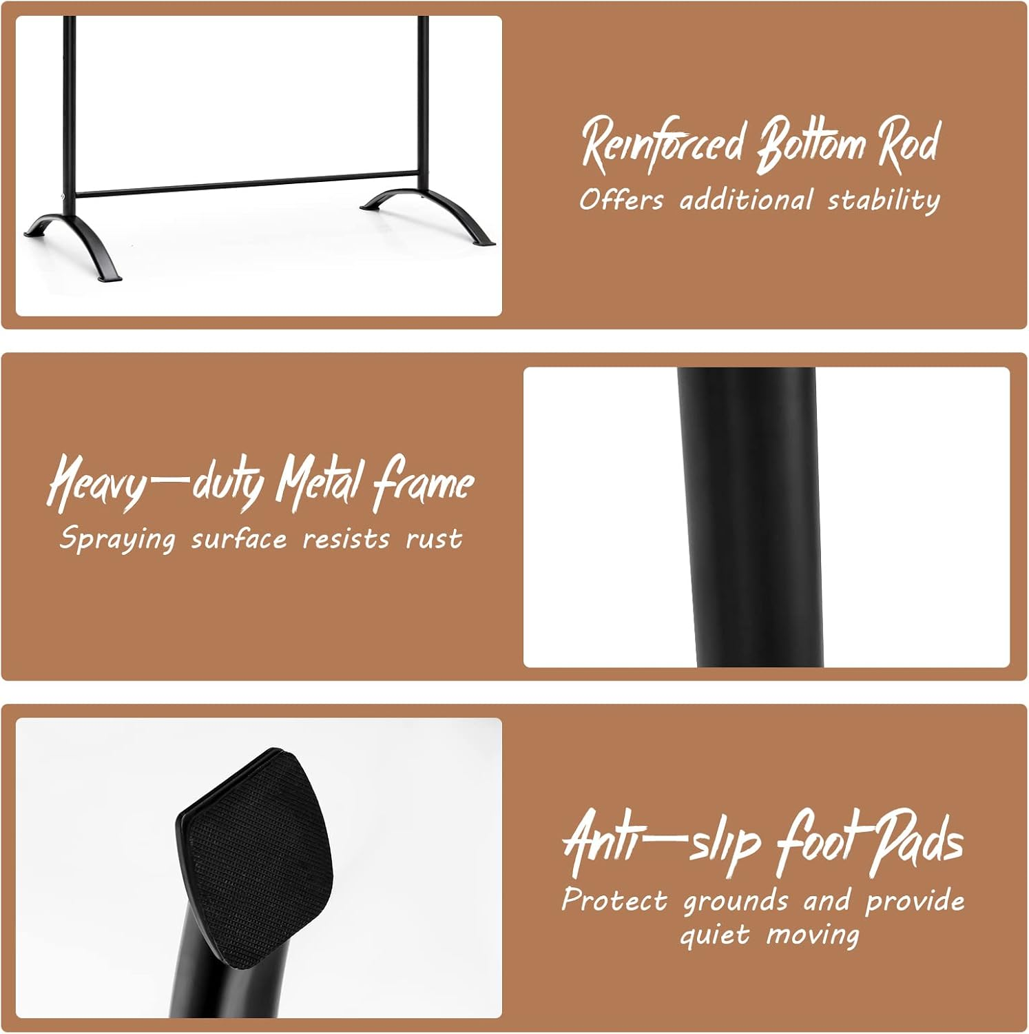 Costway 125 CM Portable Ballet Barre, Freestanding Dance Bar with 4-Position Adjustable Heights, Adjustable Freestanding Double Ballet Barre for Dancing & Stretching image number 5