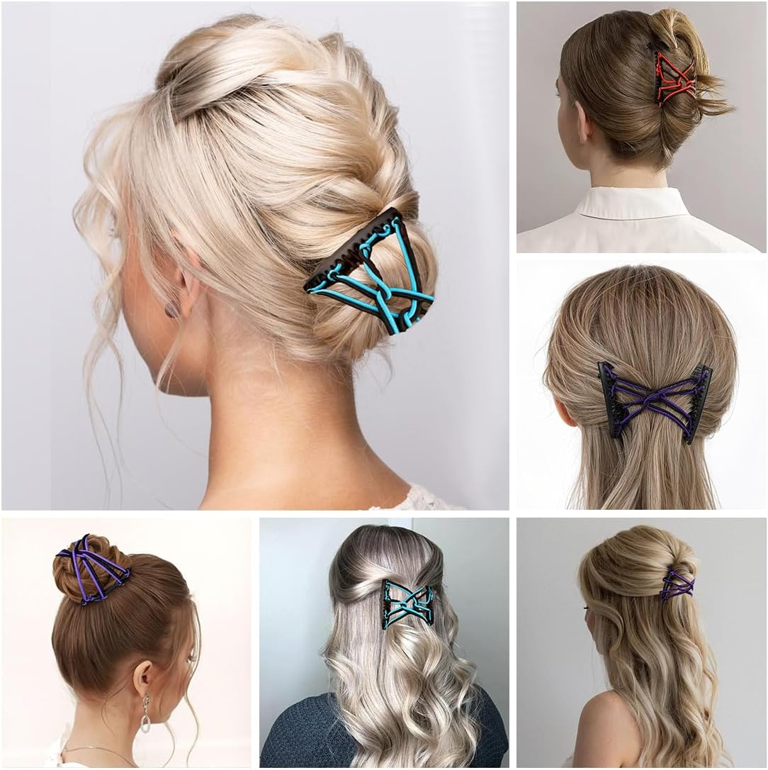 PNPGDYK Pack of 4 Hair Combs for Clips, Hair Pins, Hair Clips, Women, Fashionable Stretchy Hair Clip for Thick or Fine Hair, for Women and Girls image number 2