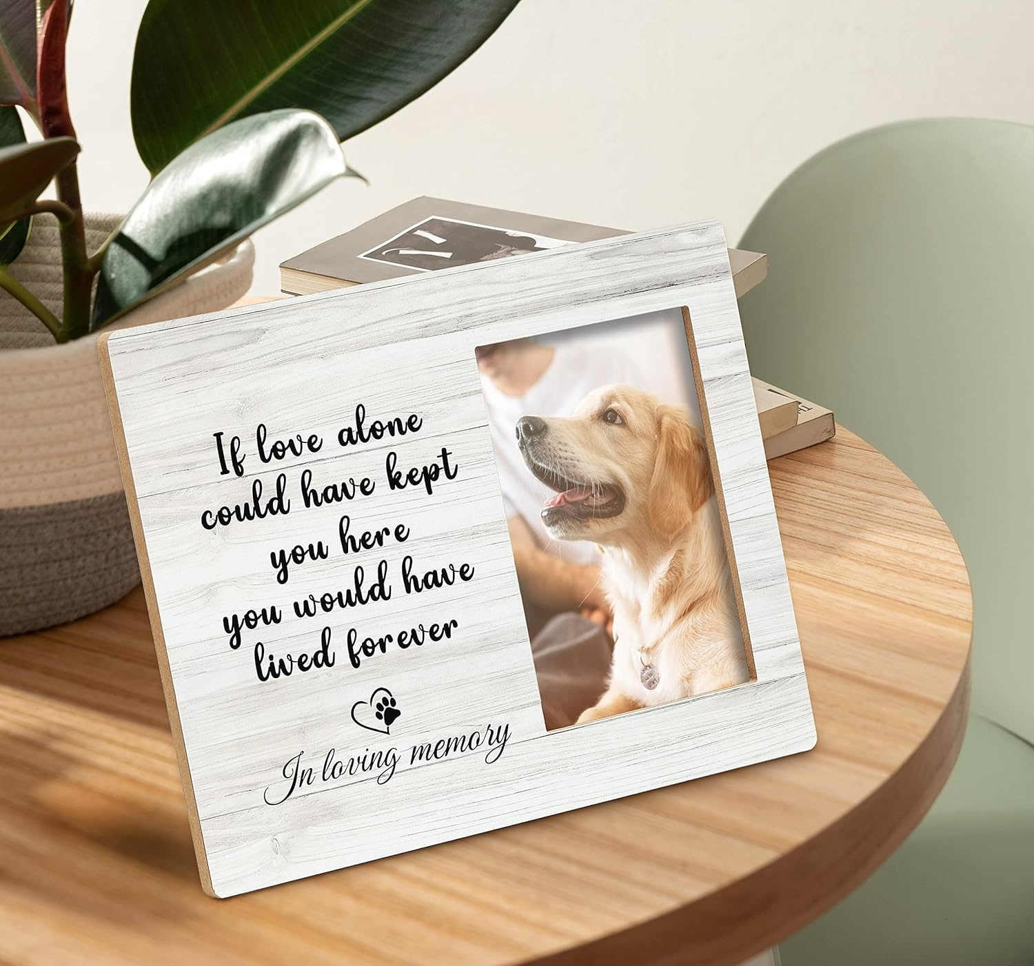 SRADMO Dog Memorial Picture Frame for Pets - 4X6 Photo Frame for Dogs and Cats That Passed Away - Pet Memory Gifts - Brown-1 image number 4