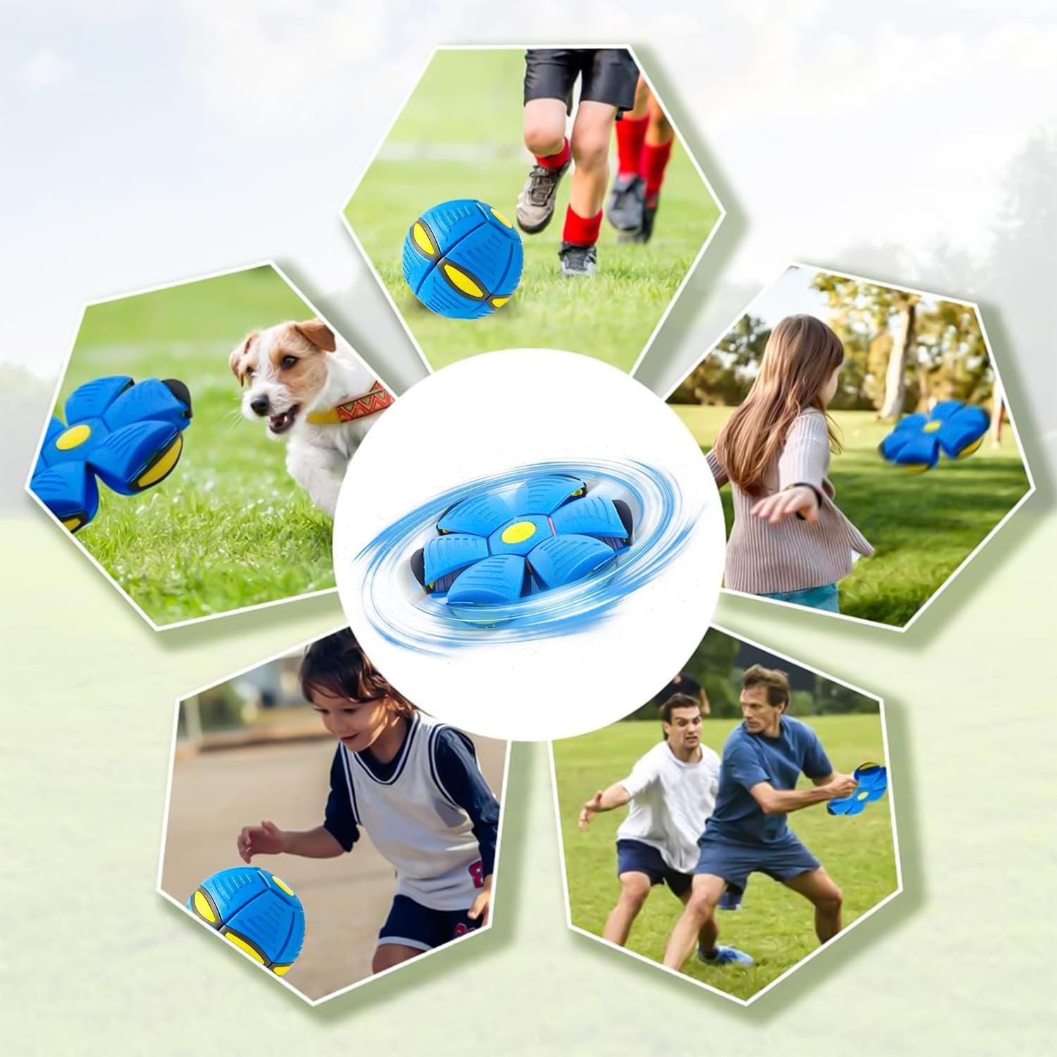 Pet Toy Frisbee Ball, Flying Saucer Ball Toy for Dogs, Flying Ball for Dogs, Pet Toy Frisbee Ball Dog, Flying Ball, Premium Dog Ball for Throwing, Catching, Playing image number 5