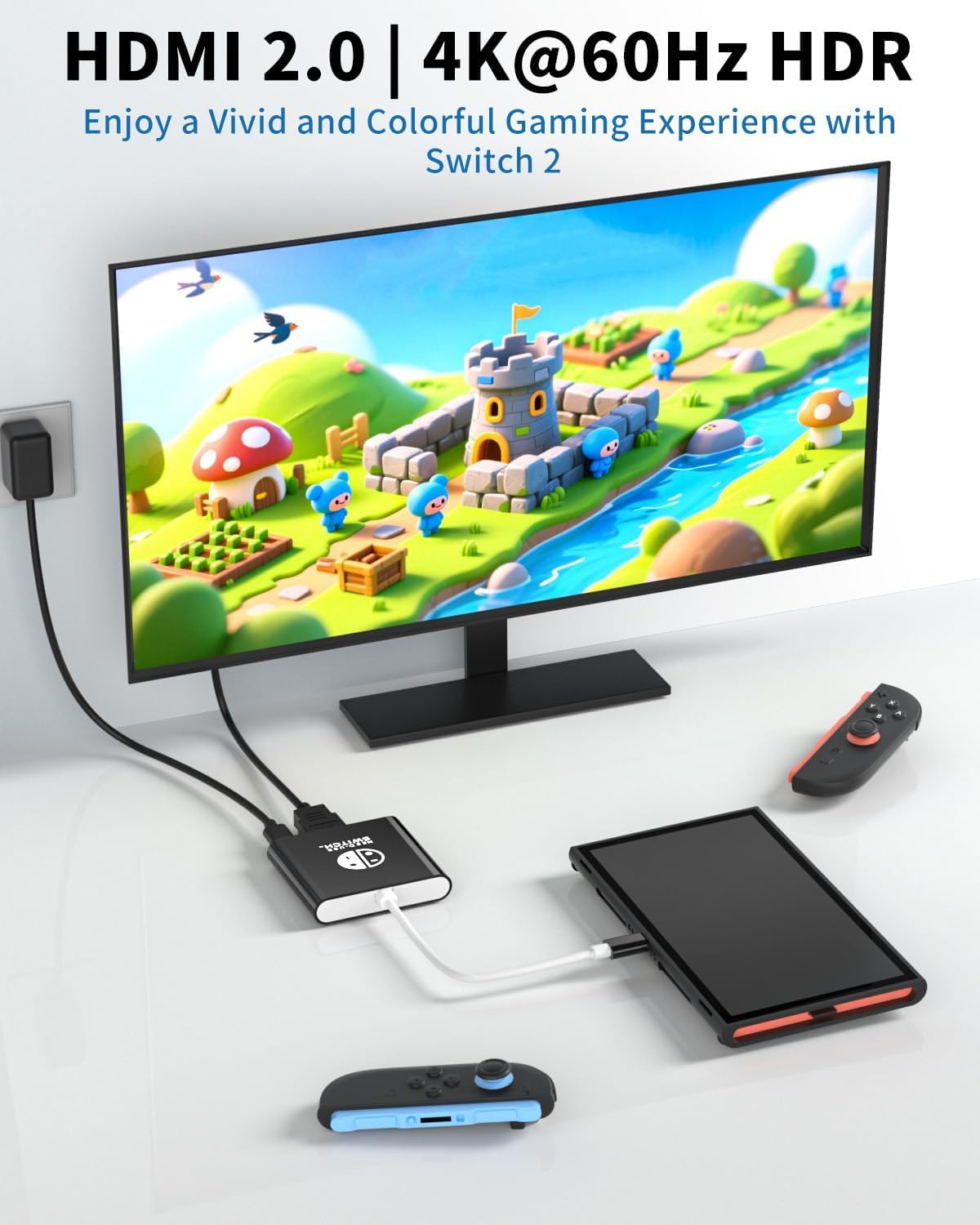Switch 2 Dock, TV Docking Station for Nintendo Switch 2/Switch Oled/Steam Deck, 4K@60Hz HDMI, 100W PD Charging, USB 3.0 Hub (3-In-1) image number 6