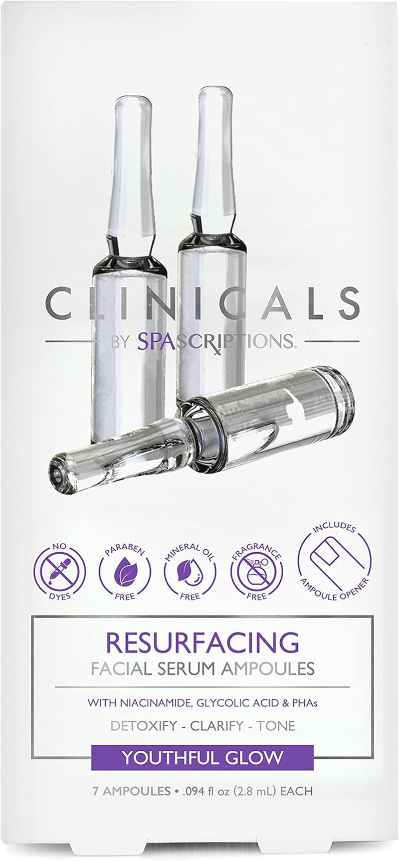 Spascriptions Clinicals Youthful Glow Resurfacing Facial Serum Ampoules 7 X 2.8 Ml image number 2