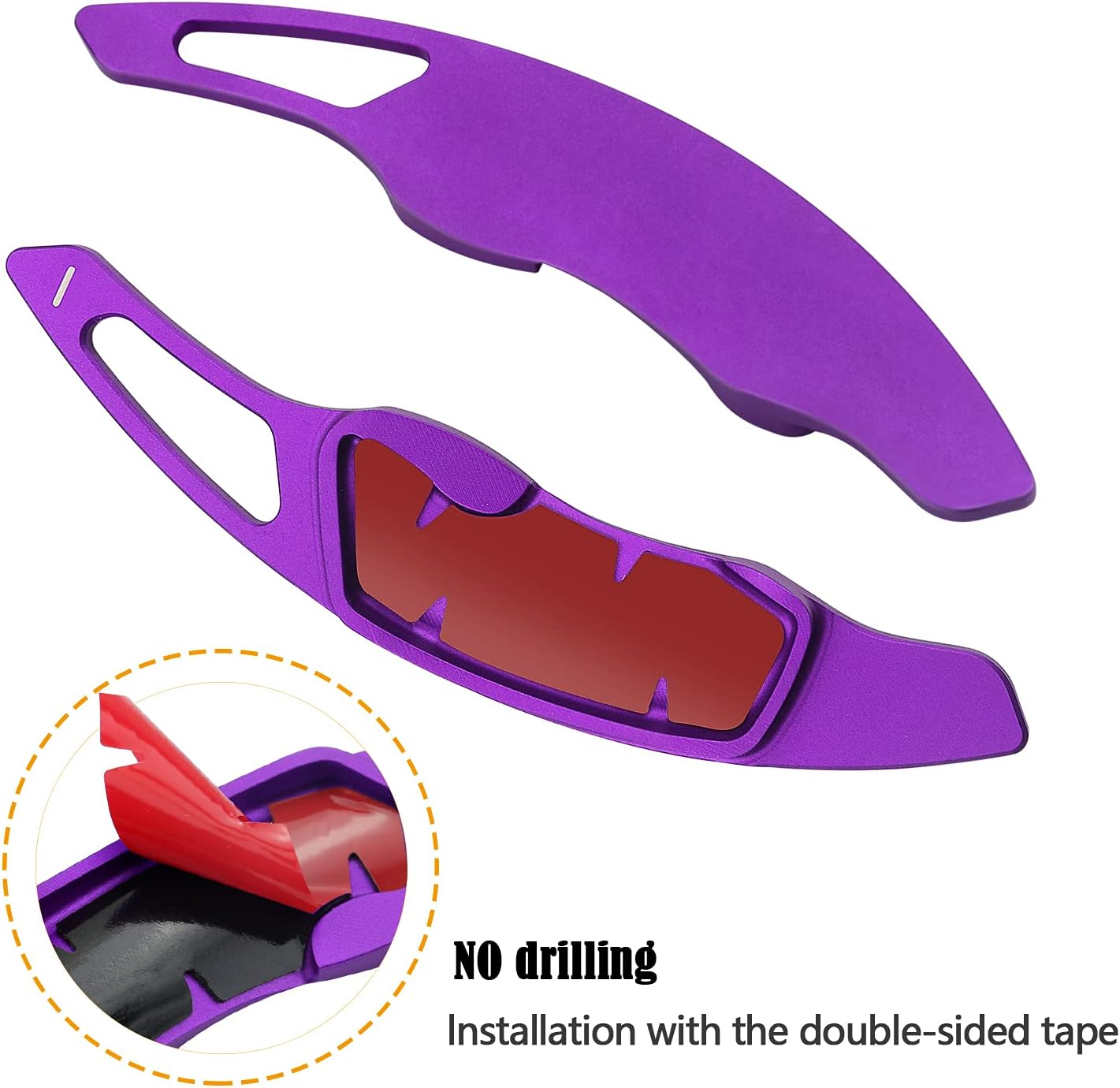 For Subaru Accessories Shift Paddles Cover Extension Steering Wheel Shifter Extended Trim for Compatible with Subaru Forester Outback XV BRZ WRX Impreza Crosstrek Legacy Aluminum Decor 2PCS) (Purple) image number 1