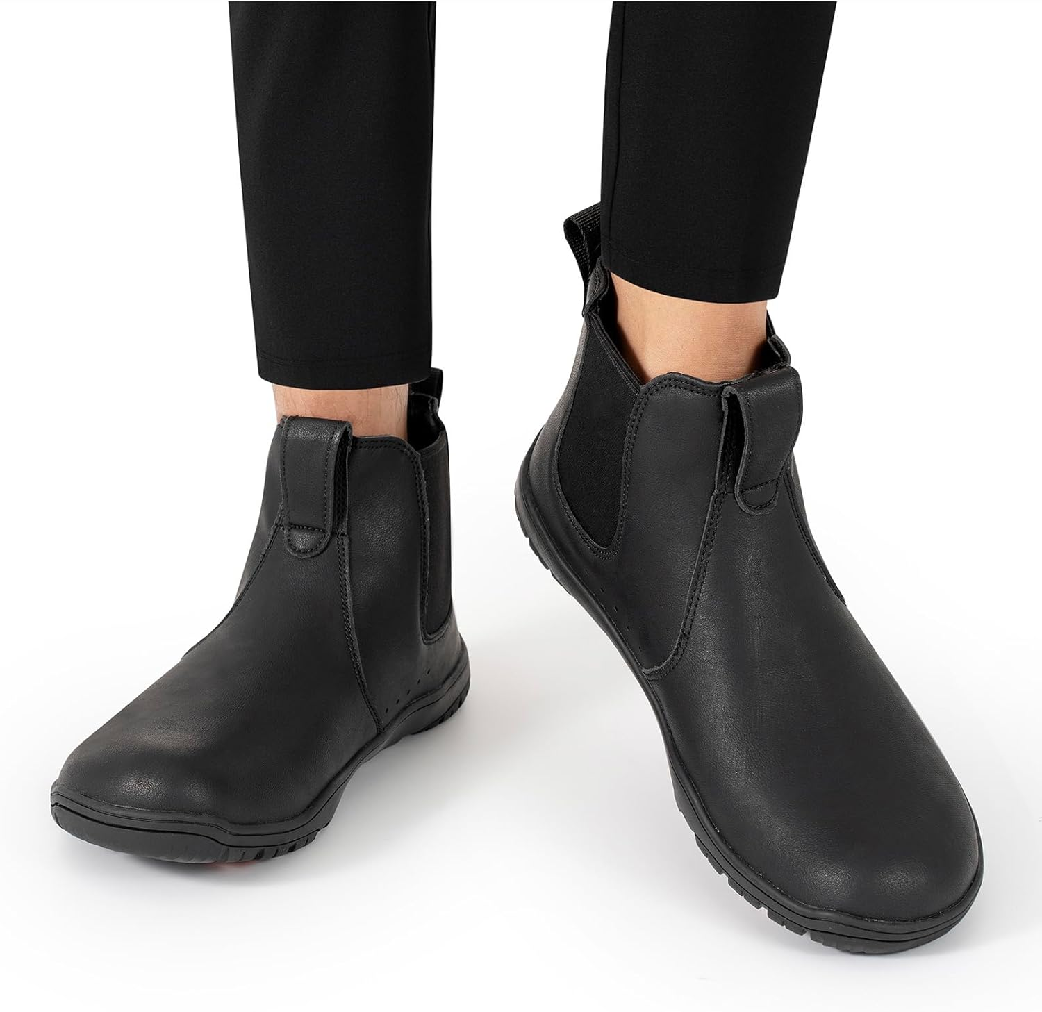 FEFELUIS Chelsea Barefoot Boot for Men- Wide Toe Box Zero Drop Slip on Minimalist Hi-Top Shoes image number 2