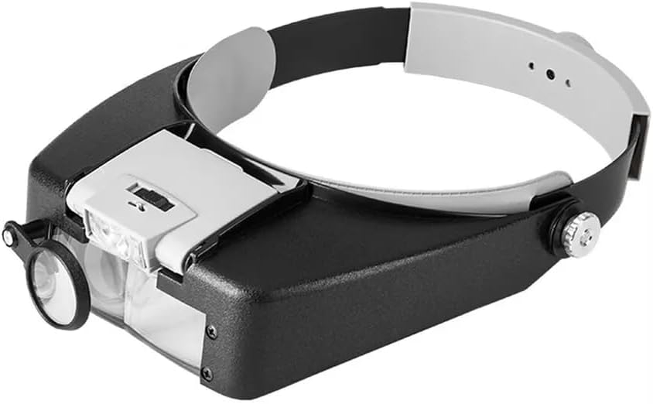 QS108- Head-Mounted Magnifying Glass with LED Light, Magnifier Magnification from 1.5X to 8.0X with a Fixed Dual Lens, Adjustable Angle for Repairs Reading Jewelry image number 1