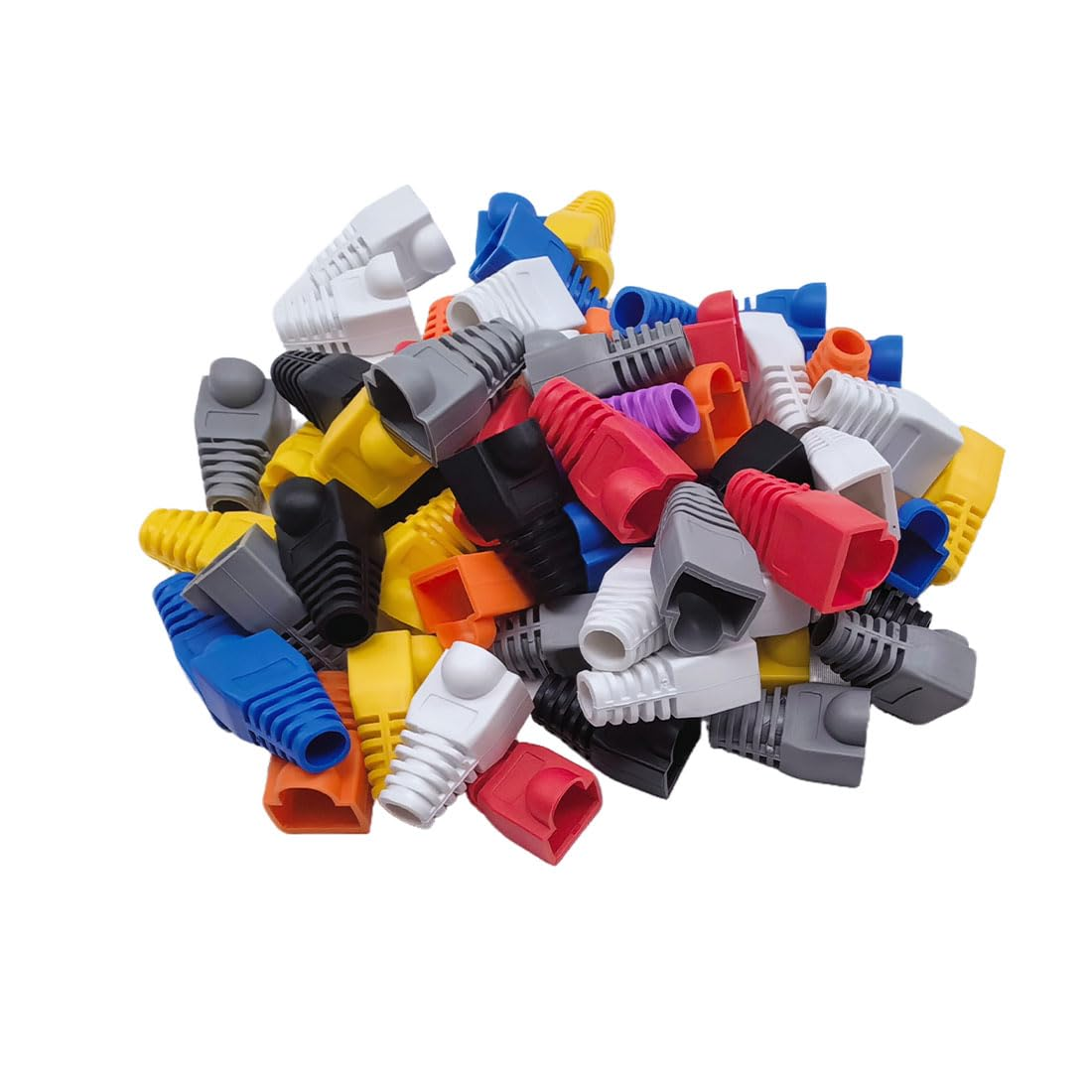 GFORTUN 100Pcs RJ45 Cat6 Cat5E Ethernet Cable Snagless End Boots Cap Connector Cover Modular (Blue) - Gray image number 5