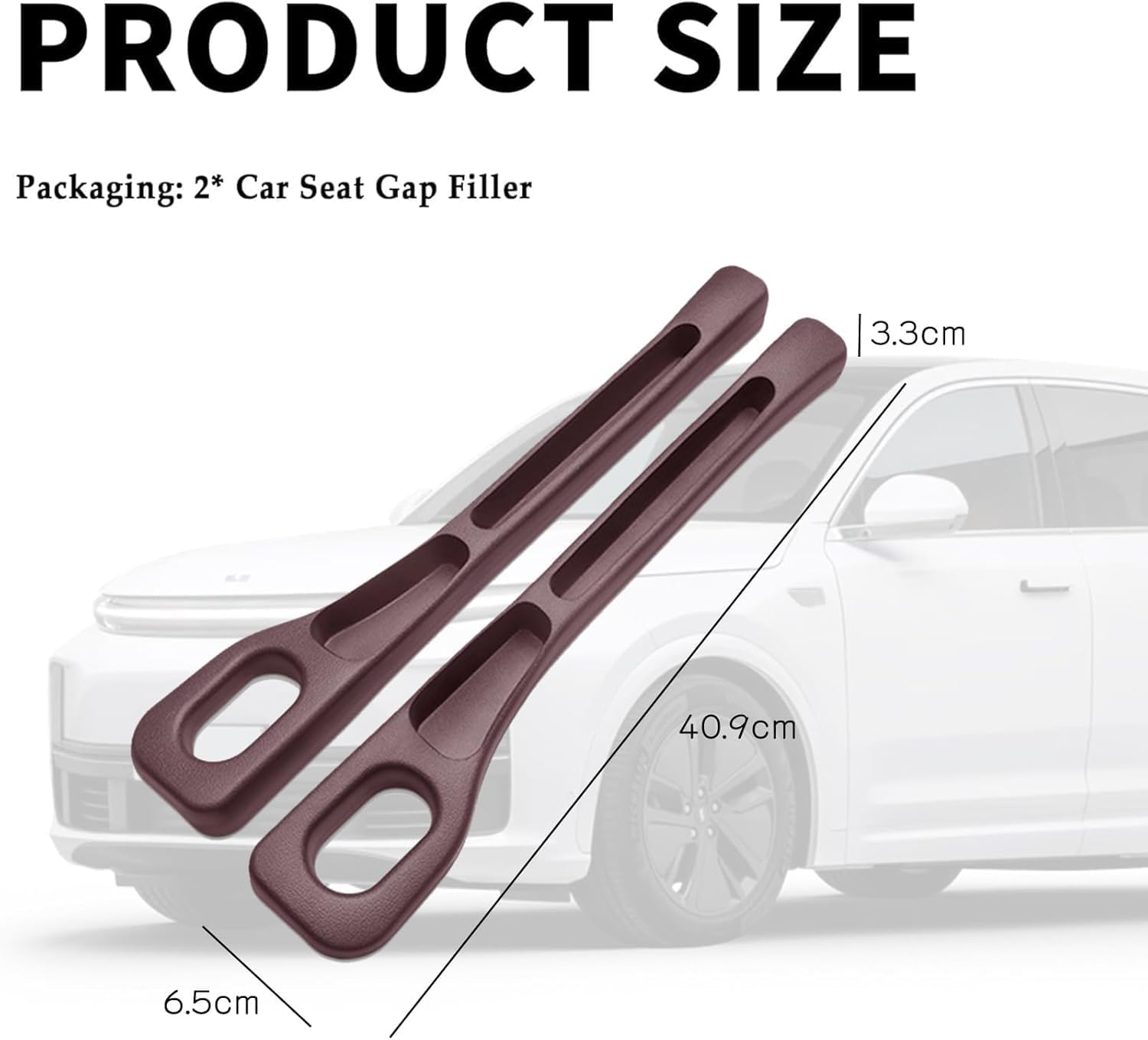 2PCS Car Seat Gap Filler Organizer,Universal Vehicle-Mounted Side Seat Gap Leak-Proof Filling Strip for Car SUV Truck,In between Car Seat Catcher,Fits Most Vehicles (Black) - Red image number 5