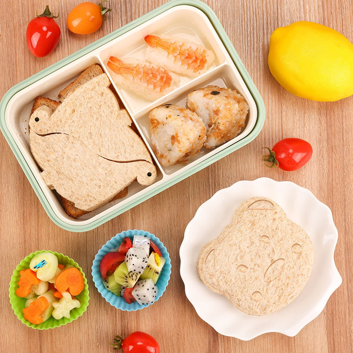 FUNGYAND Sandwich Cutter Set, 52 in 1 Bento Box Accessories Kit Includes Sandwich Cutters, Fruit Cutter, Food Picks, Silicone Cups, Musubi Maker, Rice Ball Maker, Complete Bento Lunch Box Supplies image number 5