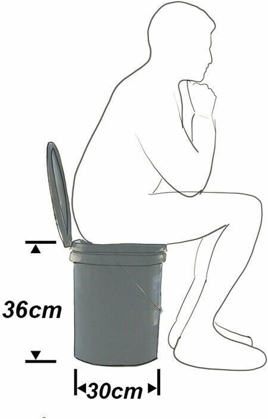 Leona Co 20L Portable Toilet, Outdoor Travel Camping Potty Bucket Thunderbox for Adults Kids with Handle, Lid and 30 Disposable Bags image number 3