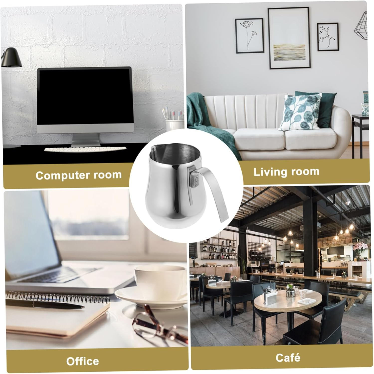 VINTORKY Hand Brewing Kettle Stainless Steel Coffee Pot Long Handle for Turkish Maker Espresso Milk Frothing Pitcher for Tea Kettle Use image number 6