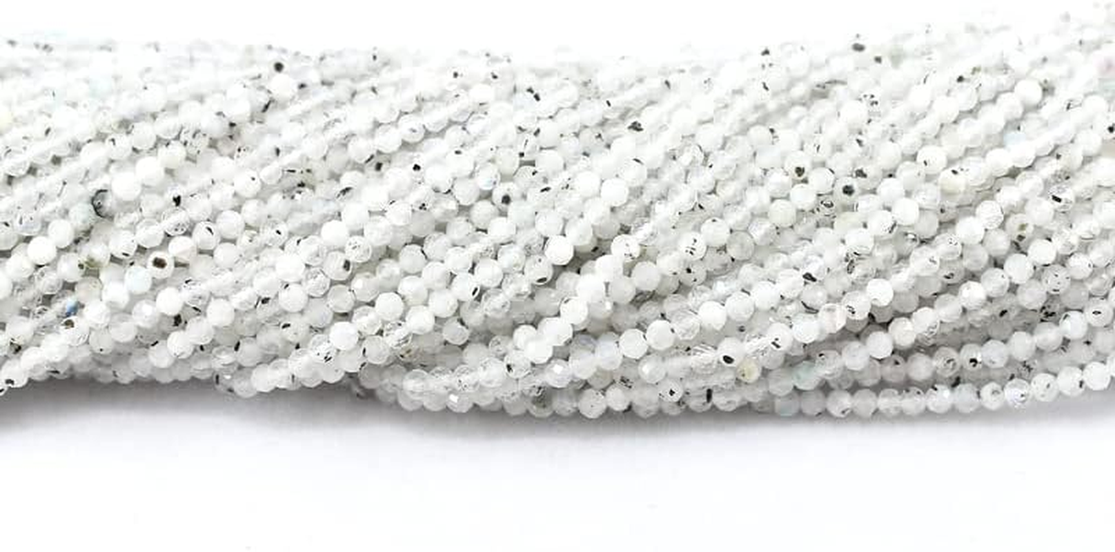 Natural Faceted Stone Moonstone Tourmaline round Loose Small Beads Jewelry Making image number 1