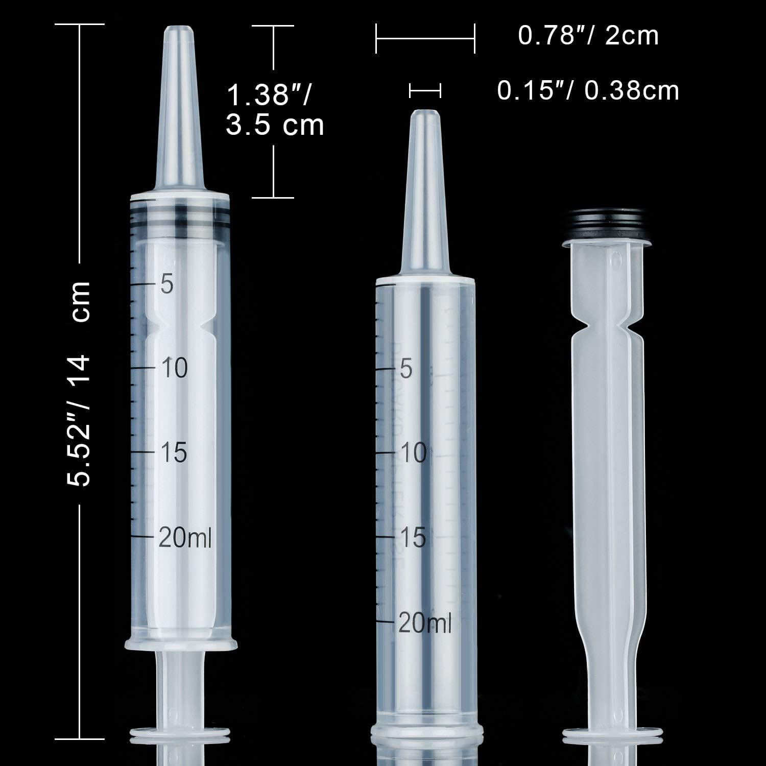 Plastic Syringes without Needles 20Ml 10-Pack - Multi-Purpose Liquid Measuring Syringes for Epoxy Resin, Craft Projects, Scientific Labs, Pet Feeding & Oil Application image number 1