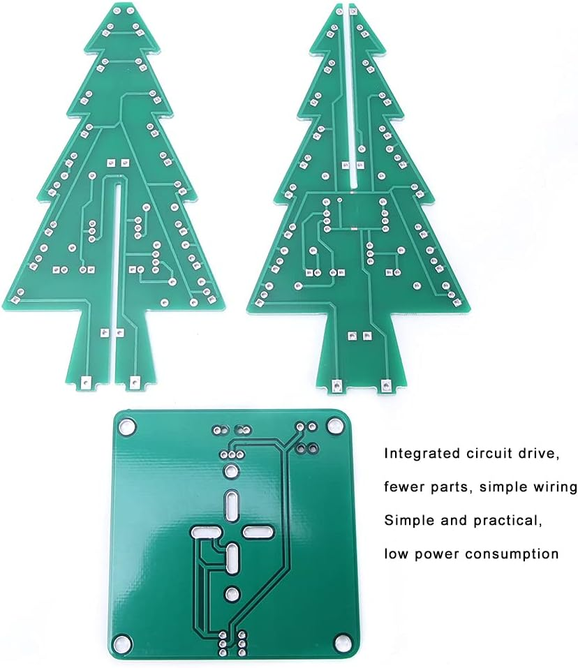 3D LED Christmas Tree, Electronic Christmas Tree with Lights, PCB Light Board Christmas Tree for Festive Holiday Decorations (3 Colors, without Battery) image number 3