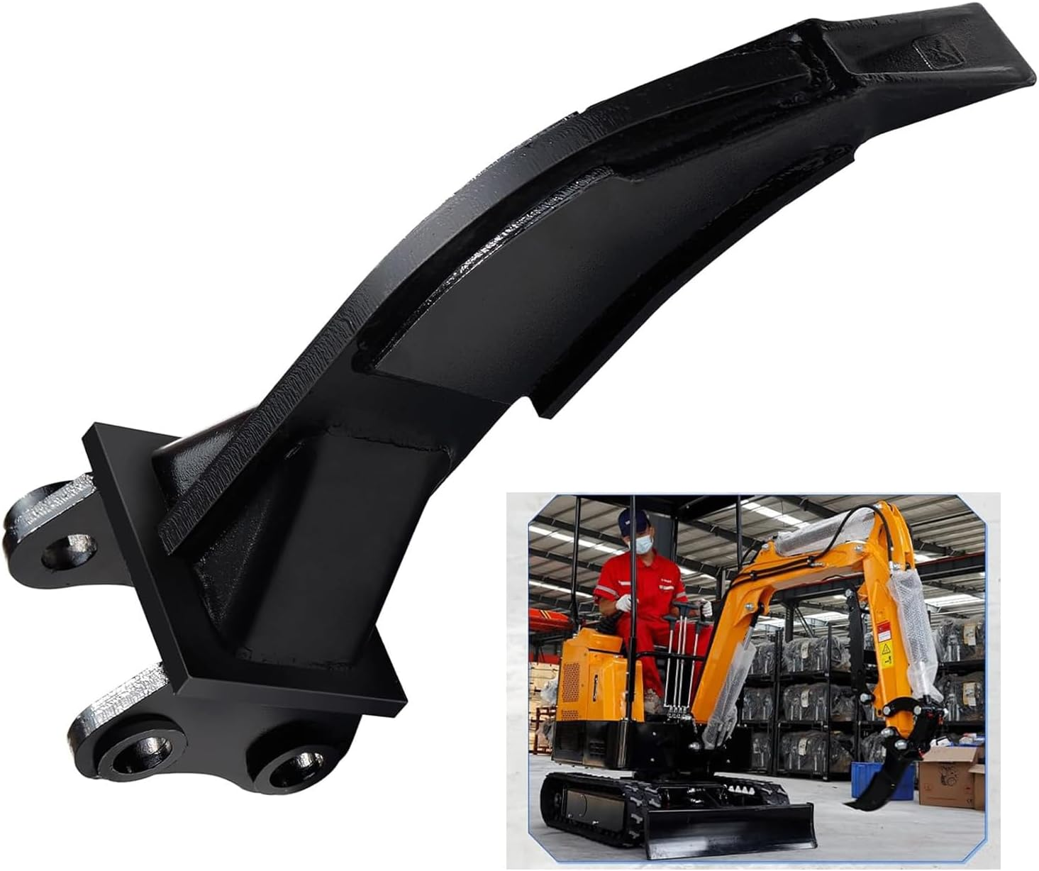 Cryfokt Ripper Attachment Hook, 3.46In Center Spacing Mini Excavator Ripper Attachment Mulifunctional Erosion Resistant with Pin for Rock Digging