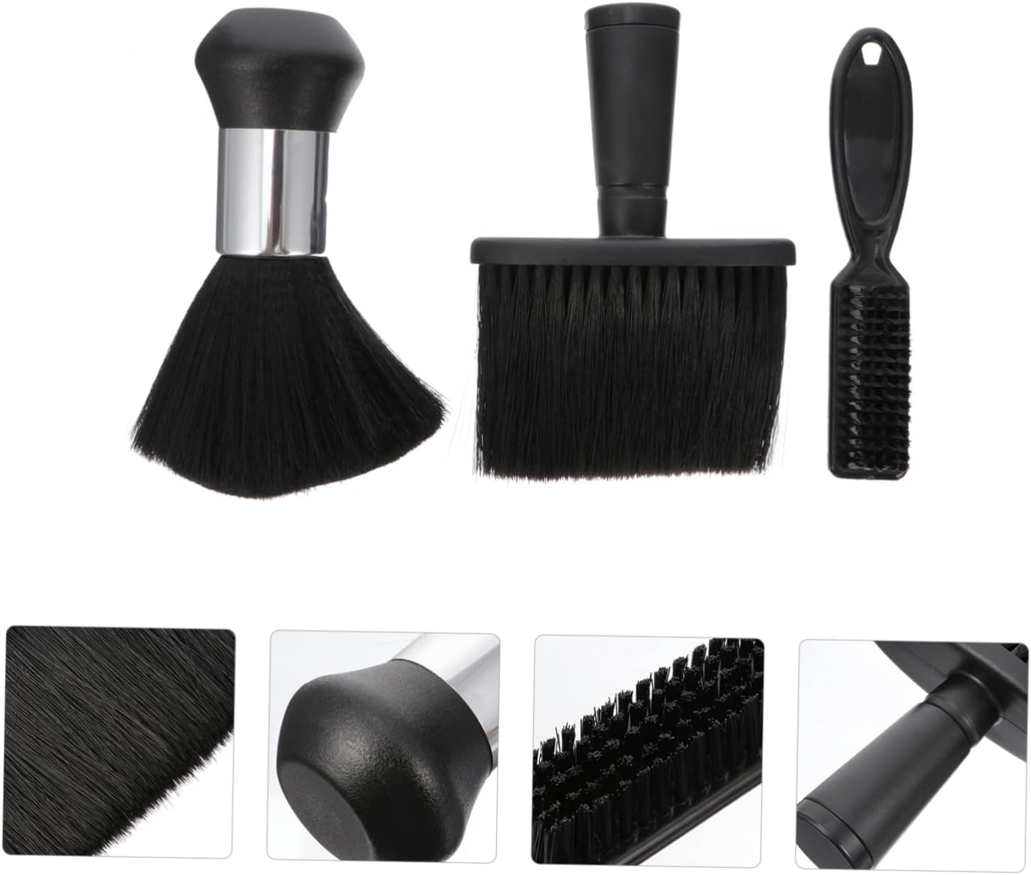 KALLORY 3Pcs Hairdressing Broken Hair Brush Neck Duster for Barbers Hair Cleaning Brush Set Practical and Portable Suitable for Salon and Home image number 3