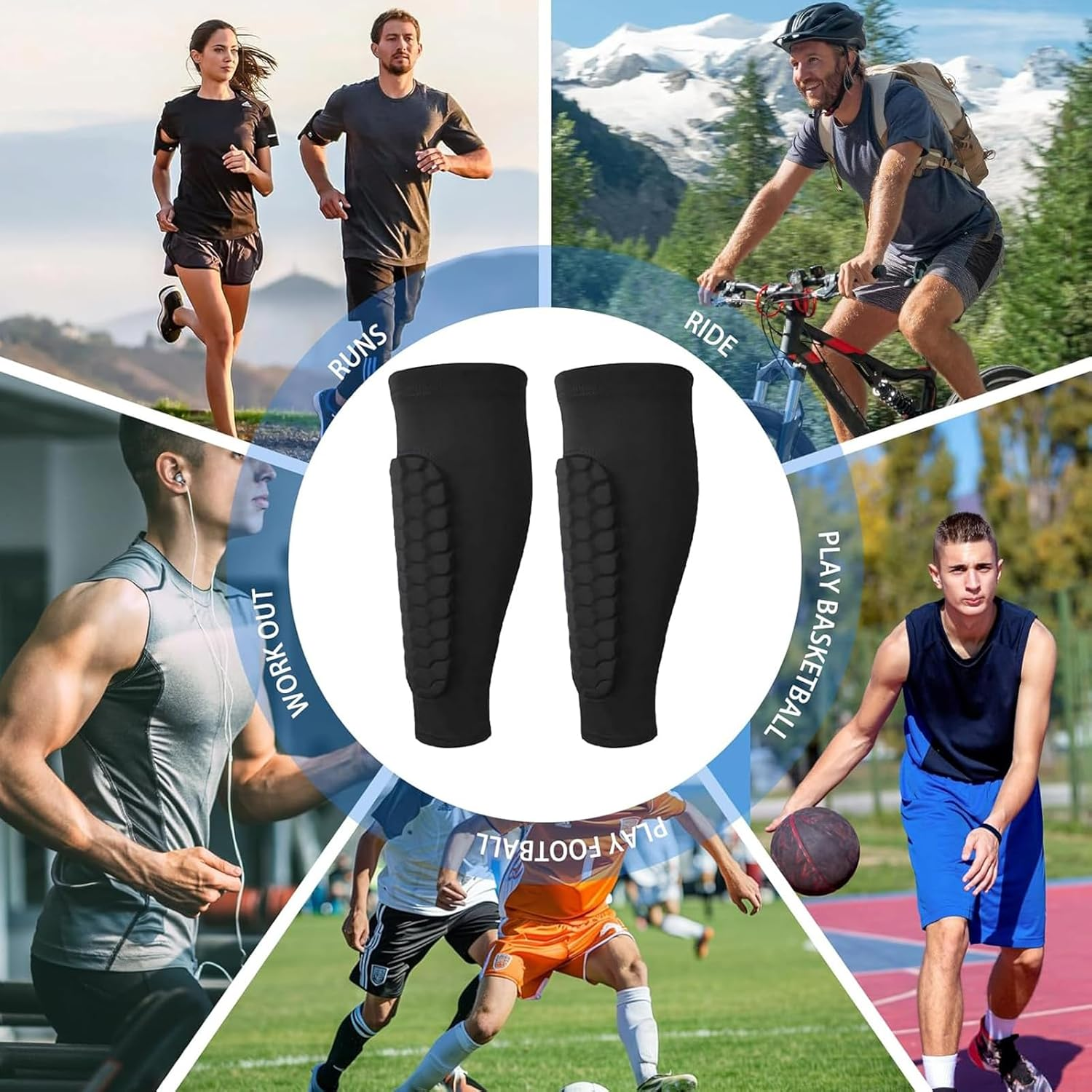 Tuoyi 2 Pieces Soccer Shin Guards, Flexible Shin Guards Soccer Youth & Adults, Lightweight & Comfortable