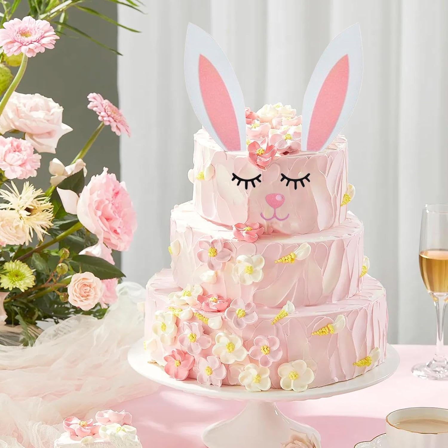 Antler Cake Topper - Cake Topper Cake Decoration Rabbit Ears Antler - Cake Dessert Toppers Cake Decorating Supplies Safe for Wedding Christmas image number 4