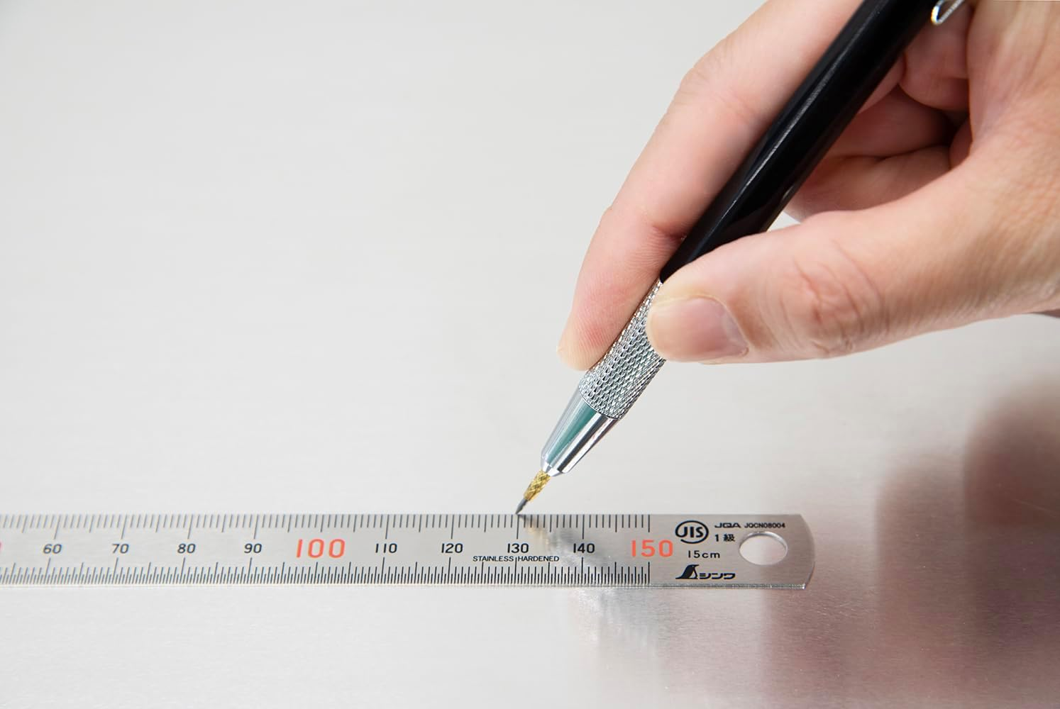 Shinwa Sokutei 14001 Straight Stainless Steel, 5.9 Inches (15 Cm), JIS1 Class, Red Numbers Included image number 2