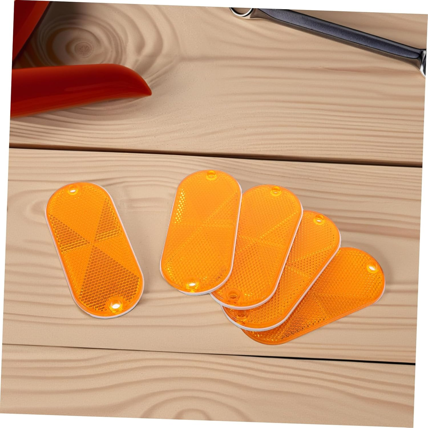 10Pcs Amber Trailer Reflectors Reflective Driveway Post Markers for Automotive and Mailbox Use Sturdy Road Safety Marking for Cars Trucks Boats image number 1