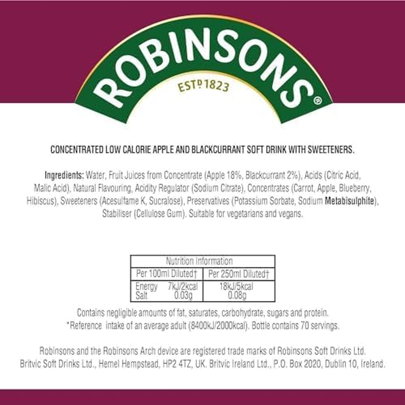 Robinsons Apple & Blackcurrant 750Ml image number 4
