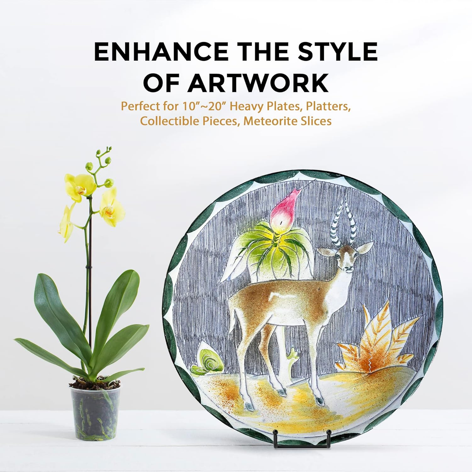 TR-LIFE 10 Inch Large Plate Stands for Display - Metal Plate Holder Display Stand + Picture Frame Holder Stand + Small Easels for Decorative Platter, Book, Plaques, Photo, Tabletop Art (2 Pack) image number 3