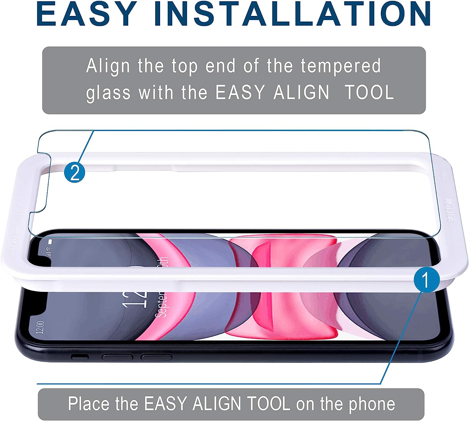 Arae Screen Protector for Iphone Xr/Iphone 11, HD Tempered Glass, anti Scratch Work with Most Case, 6.1 Inch, 3 Pack image number 4