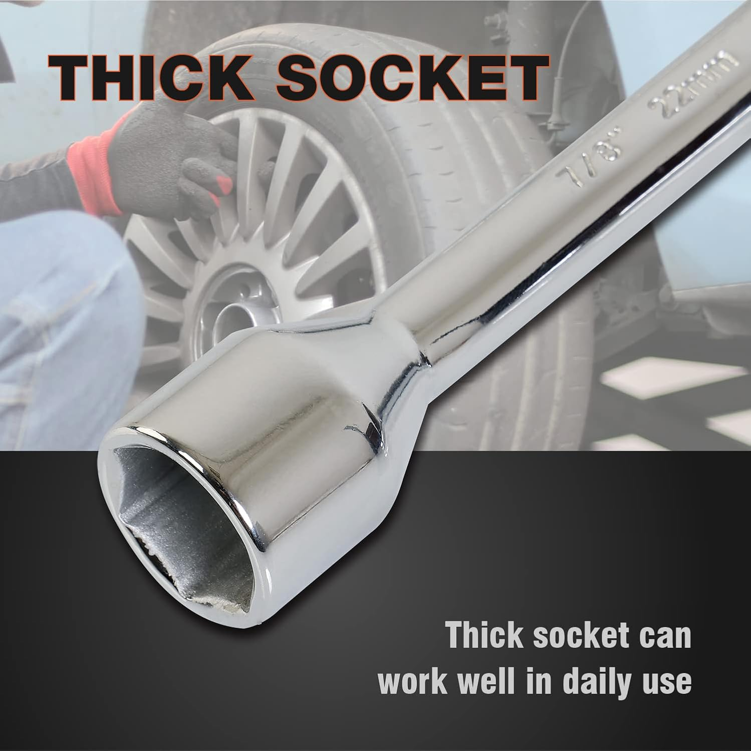 Jack Boss Folding Lug Wrench 4 Way,14-Inch SAE + Metric Tire Cross Wrench Universal and Foldable Wheel Wrench for Car,Trucks&hellip; image number 3