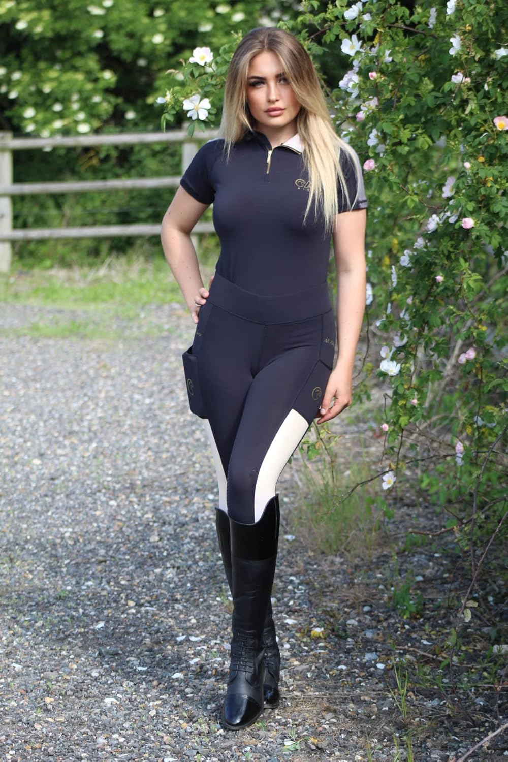 AK Rainbow Pull on High Waisted Breathable Horse Riding Tights/Leggings/Breeches with Full Seat Silicon Grip AKRS 6058