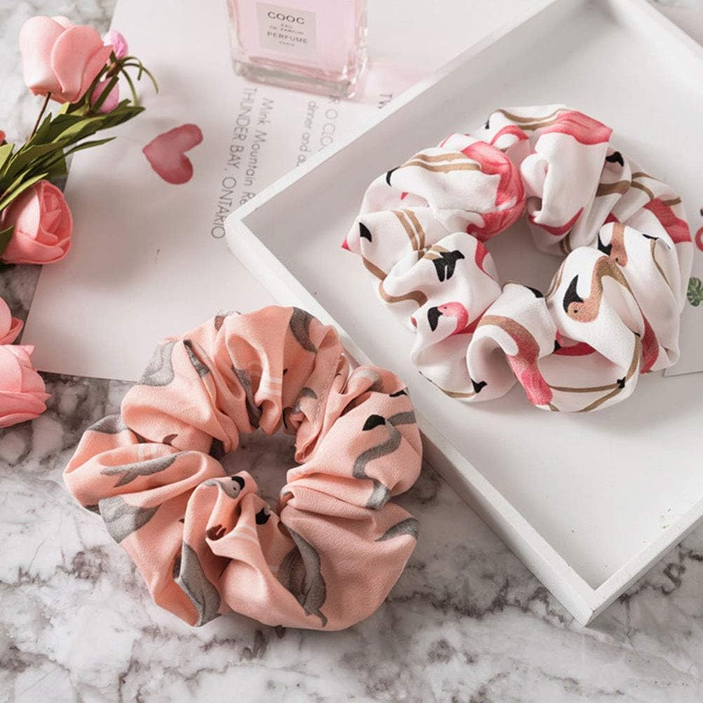 Housoutil Flamingo Hair Bands, Seamless Elastic Hair Bands for Women and Girls, for Everyday Styling image number 4