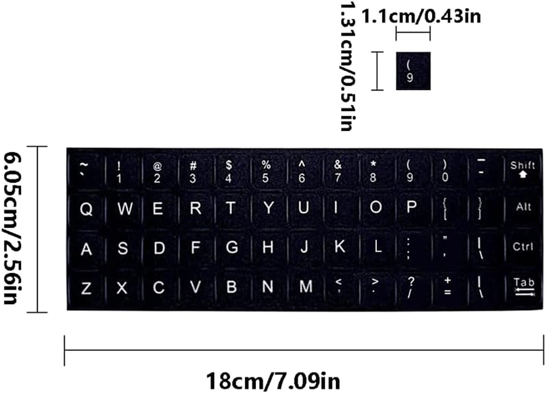 Universal English Keyboard Stickers, 2Pack Keyboard Stickers, Computer Keyboard Stickers, Black Background and Silver Big Lettering, Stickers for Computer Laptop Notebook Desktop image number 2