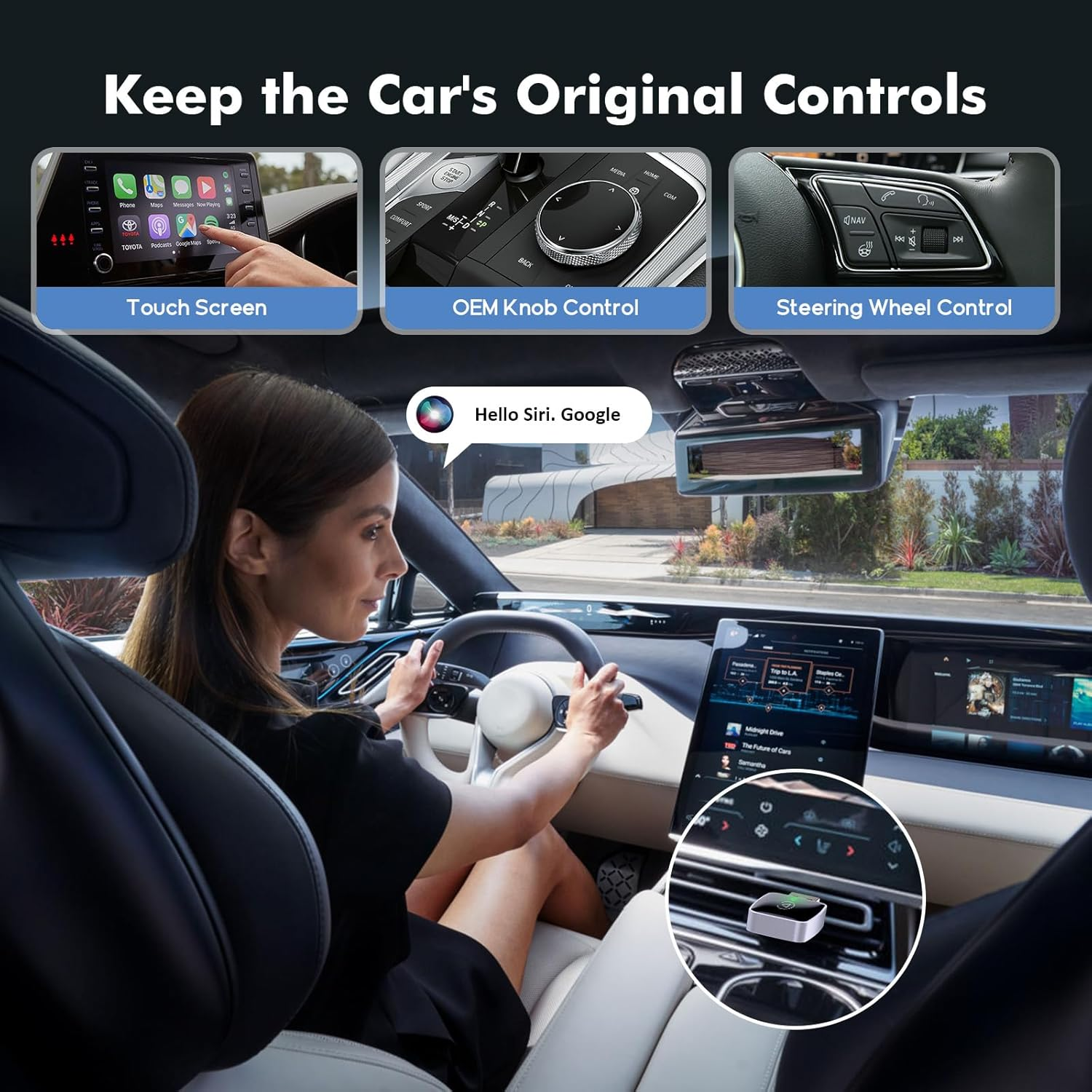 Wireless Carplay Adapter for Iphone/Android, Converts Wired Carplay to Wireless, Plug & Play, Fast Connect, Retains Stock Control, OTA Online Updates, USB-A/C, for Cars from 2017+/Android 10+/ Ios 10+ image number 1