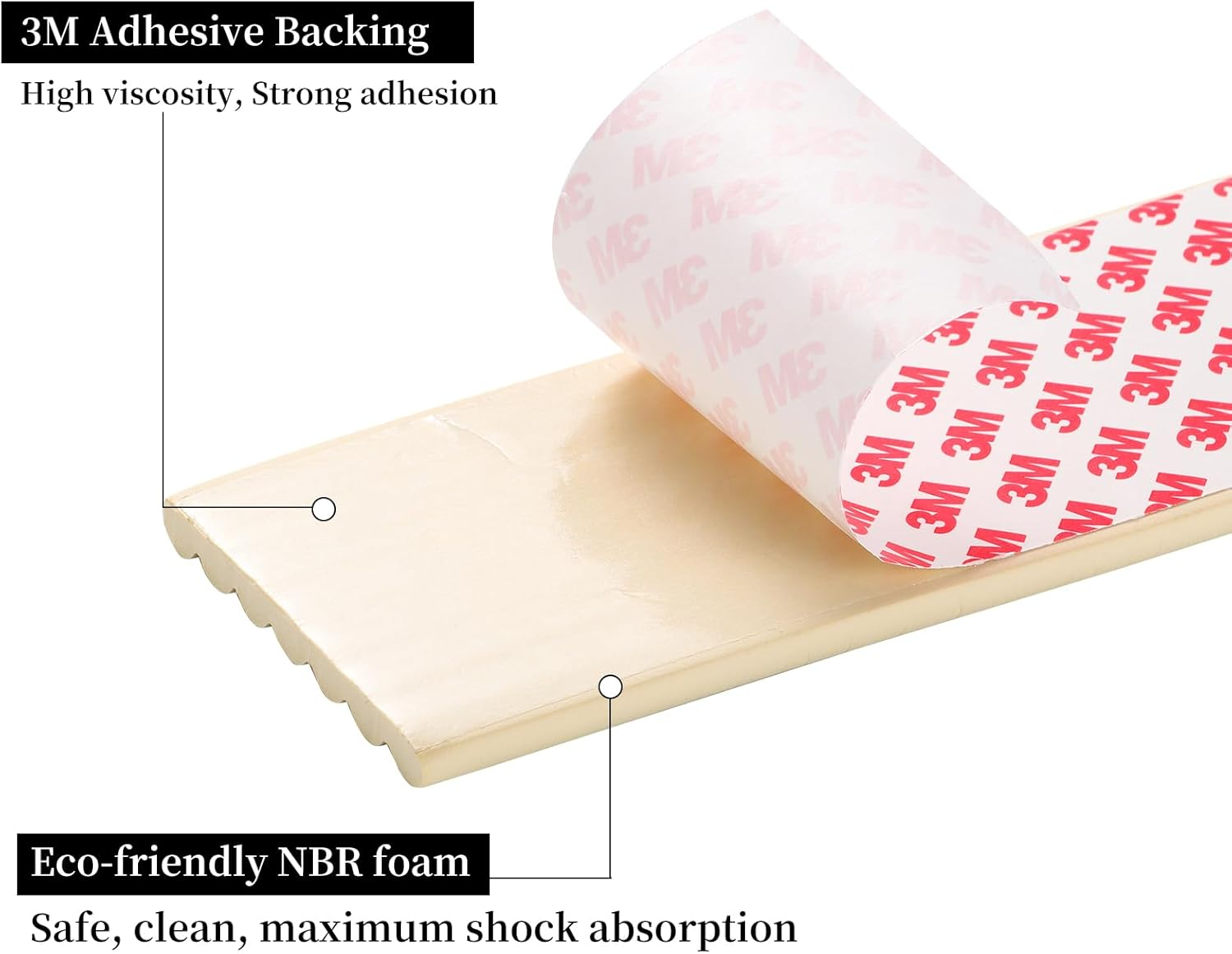 Corner Protector for Baby, Widen Edge Protector with Adhesive Backing, Baby Proofing Edge Corner Protector Self Adhesive Furniture Corner Guard Bumper for Table, Desk, Fireplace (White, 6.6Ft)