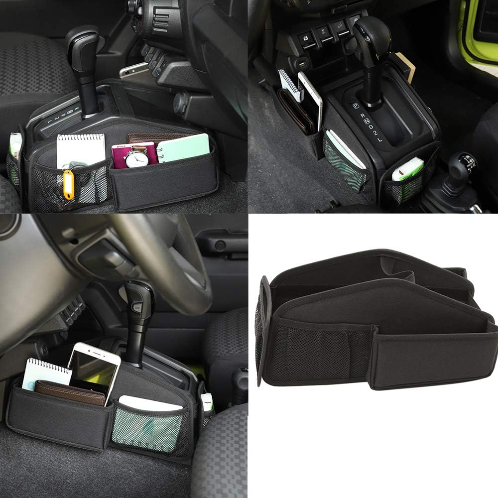 Car Gear Shift Storage Bag Organizer Tray for Suzuki Jimny 2019 2020 2021 2022 2023 JB64 JB74 Car Interior Accessories Black Oxford Cloth image number 6