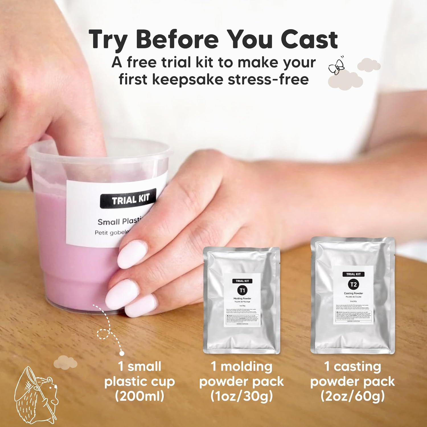 Reve Baby Casting Kit for Hand and Foot (Round, Cloud Gray) image number 5