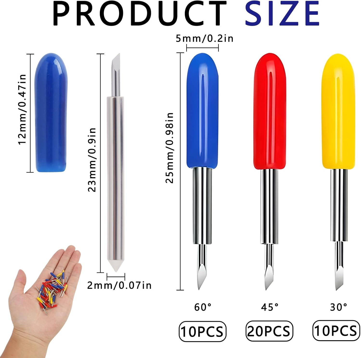 40 Pcs Replacement Blades for Cutting Machines - Compatible with Explore Air 2/Air 3/Maker Series - Includes 10 Fine-Point, 20 Standard and 10 Deep-Cut Blades for All Crafting Materials image number 5