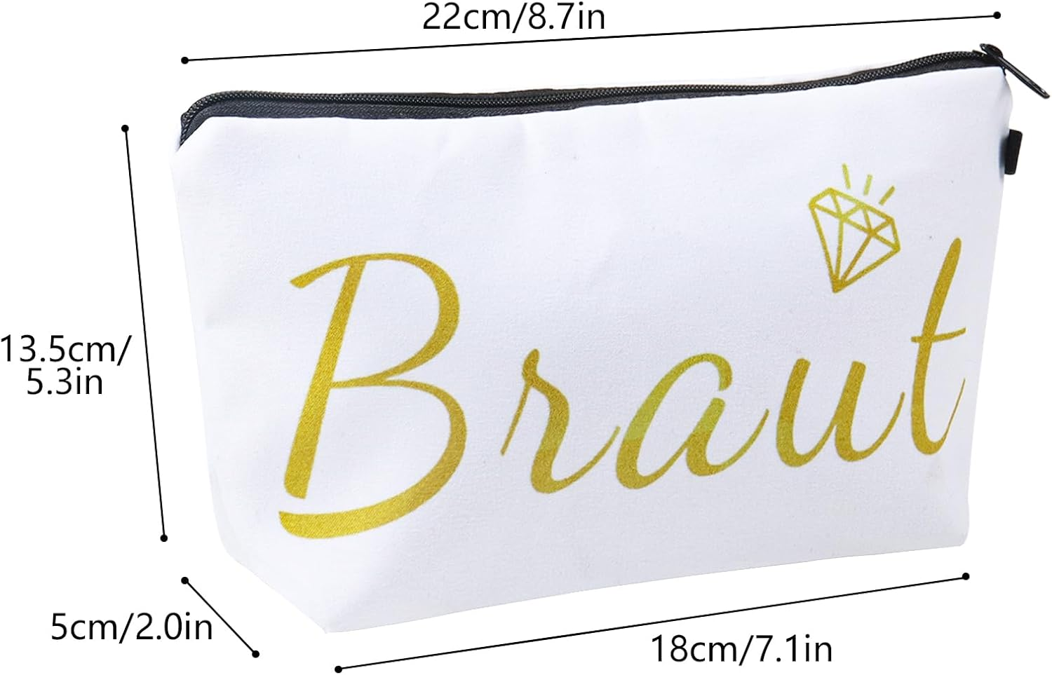 Bride Gifts Bridal Makeup Bag Bride Travel Cosmetic Bag Bridal Bag for Wedding Stag Night Bridal Shower Party Accessories, White image number 3