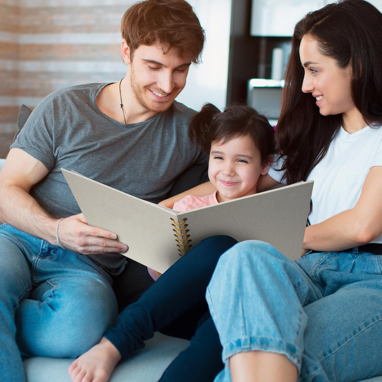 10X10 Inch Scrapbook DIY Photo Album Linen Cover Hardcover White Pages 20 Sheets Small Scrap Memory Book Beige image number 4