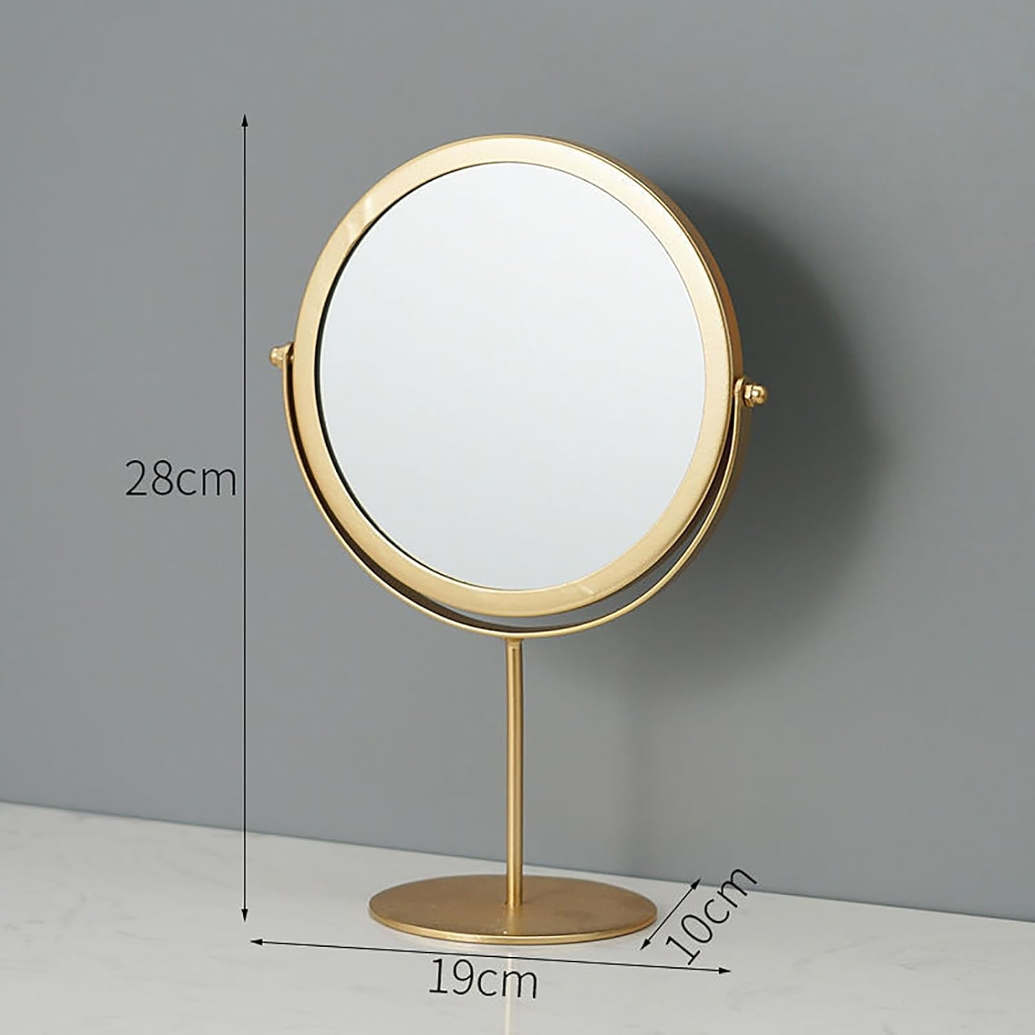 Taoluwin Tabletop Vanity Mirror, 360&deg; Adjustable Stand Mirror with HD Glass, Sturdy Iron Frame, Nordic Design, Portable Travel Mirror for Makeup, Dressing, Home Decor (High-Leg)