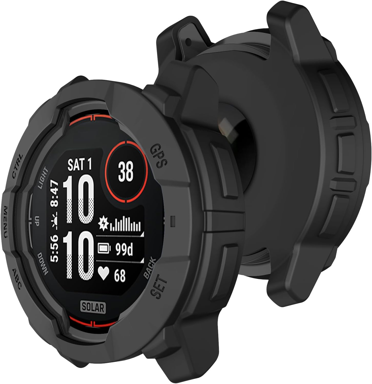 Silicone Case for Instinct 3 AMOLED 45 Mm Protective Case, Flexible Silicone Case Scratch-Resistant Cover Protective Case